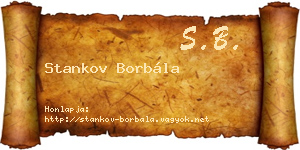 Stankov Borbála névjegykártya
